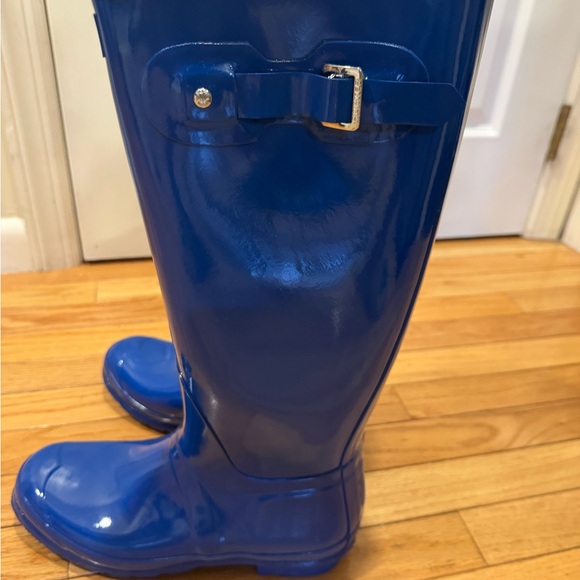 Hunter Glossy Royal Blue Tall Rain Boots - Picture 3 of 7